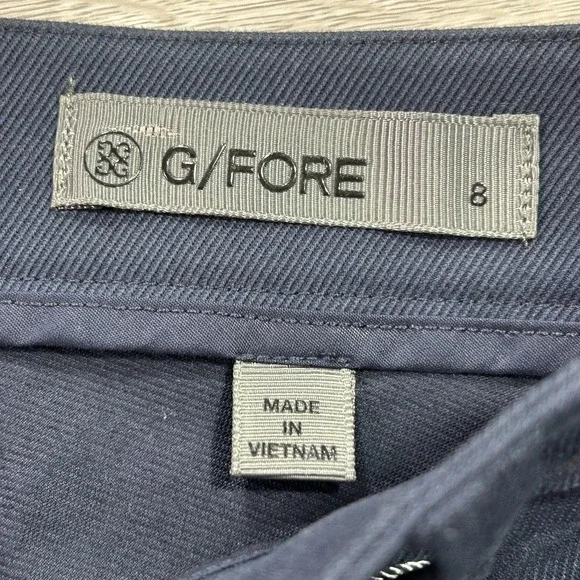 NEW G/FORE Pants Womens 8 Navy Straight Tapered High Rise Golf Chino Trousers
